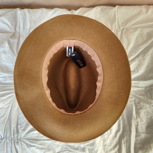 NWT Apt. 9 Pecan Brown 100% Wool Hat Wide Brim Felt Banded Floppy Fedora - Picture 7 of 10